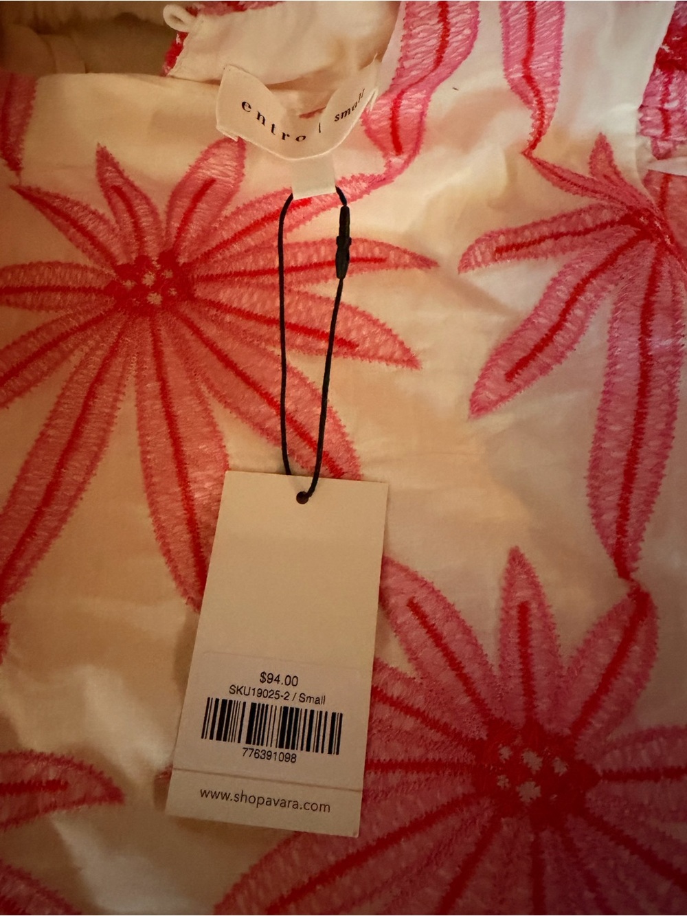 Avara Tory White Mini Dress with Pink Floral Embroidery - Picture 6 of 8